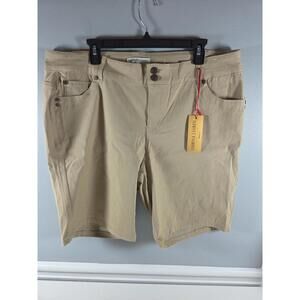 Sabrina Lauren Women's Bermuda Shirts Tan 20W NEW Summer Casual